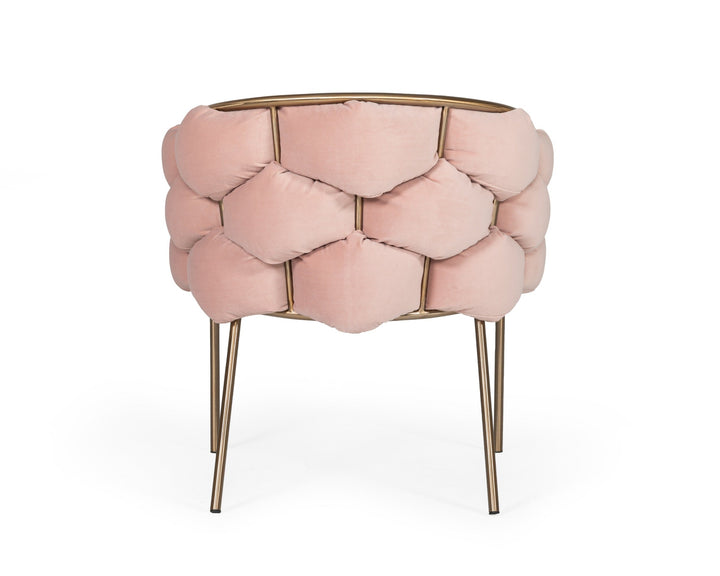 Modrest Debra Modern Pink Fabric Dining Chair - MONAVILLA