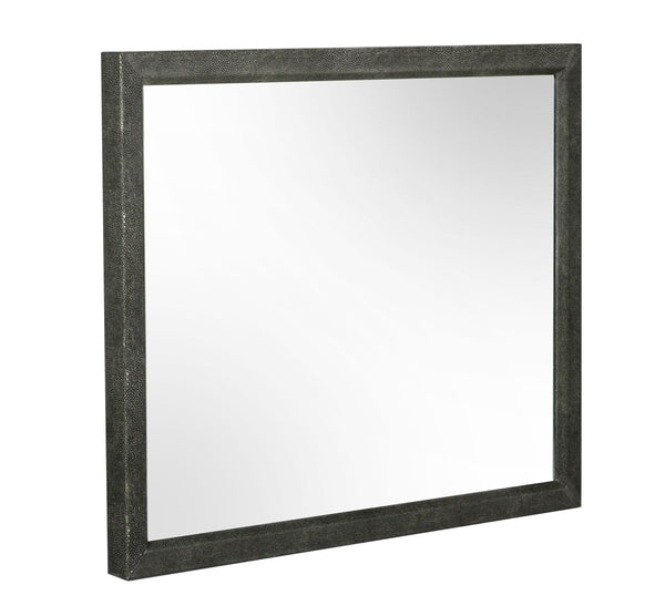 Modrest Howard Modern Shagreen Grey Leatherette Mirror - MONAVILLA