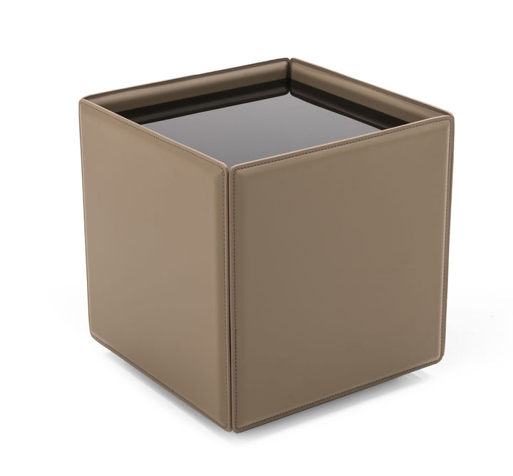Modrest Vargas Modern Beige Leatherette End Table - MONAVILLA