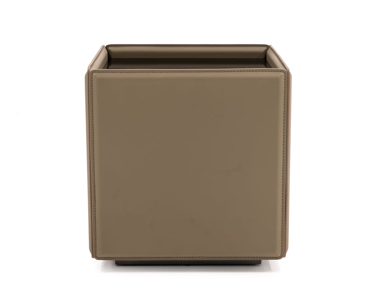 Modrest Vargas Modern Beige Leatherette End Table - MONAVILLA