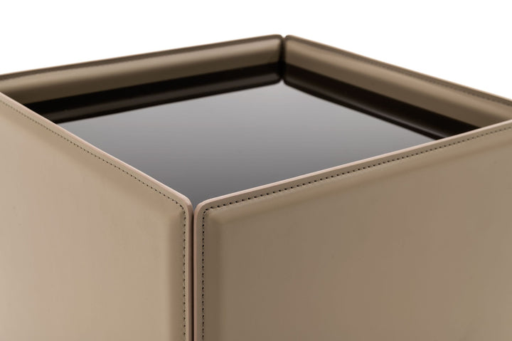 Modrest Vargas Modern Beige Leatherette End Table - MONAVILLA