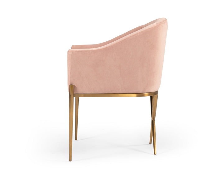 Modrest Mancos Modern Pink Velvet Accent Chair - MONAVILLA