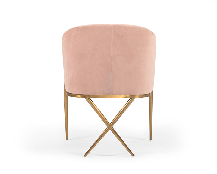 Modrest Mancos Modern Pink Velvet Accent Chair - MONAVILLA