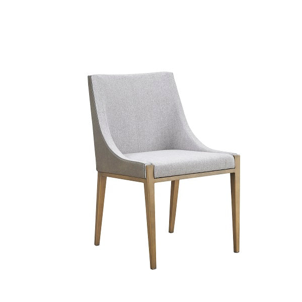 Modrest Fairview Modern Grey & Brass Dining Chair - MONAVILLA