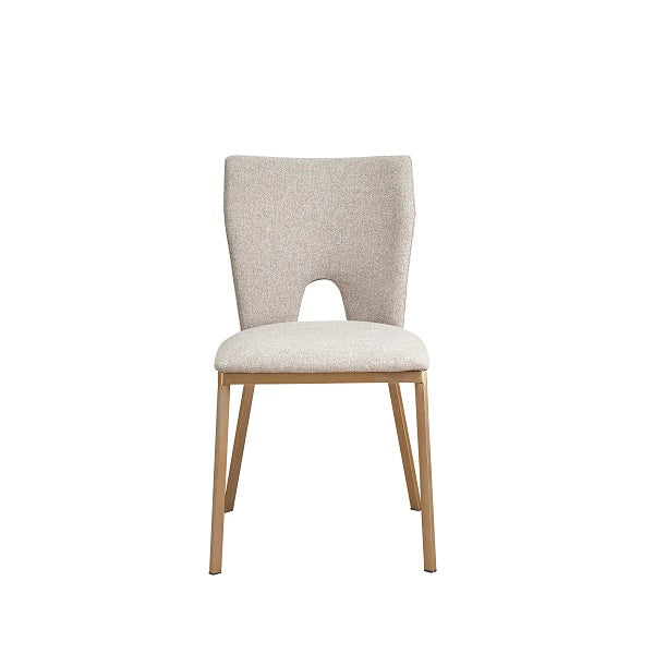 Modrest Burton Modern Beige & Brass Dining Chair (Set of 2) - MONAVILLA