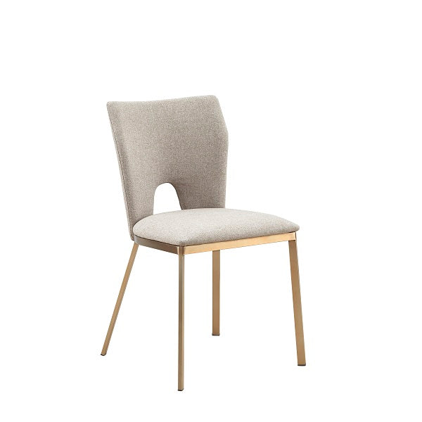 Modrest Burton Modern Beige & Brass Dining Chair (Set of 2) - MONAVILLA