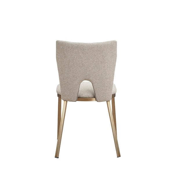 Modrest Burton Modern Beige & Brass Dining Chair (Set of 2) - MONAVILLA