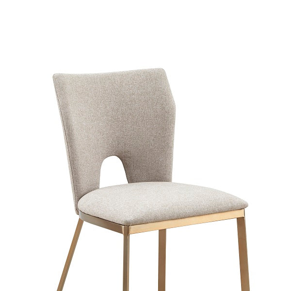 Modrest Burton Modern Beige & Brass Dining Chair (Set of 2) - MONAVILLA