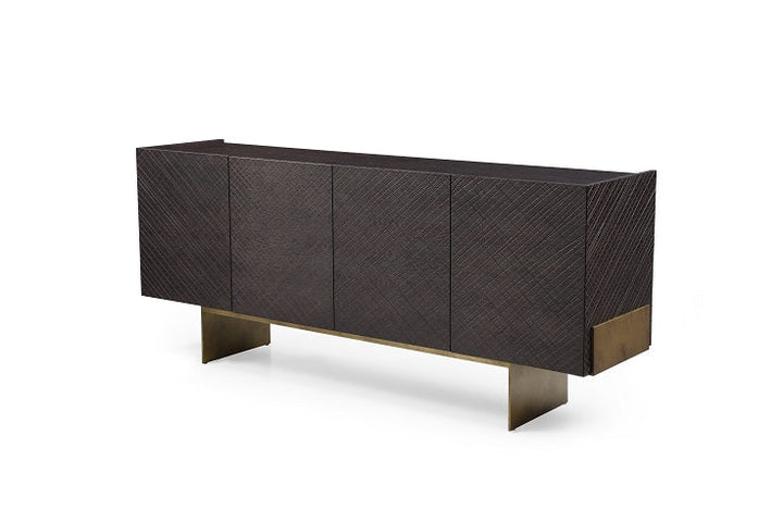 Modrest Gerald Modern Brown Ash and Antique Cooper Buffet - MONAVILLA