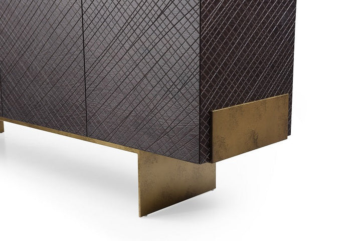 Modrest Gerald Modern Brown Ash and Antique Cooper Buffet - MONAVILLA