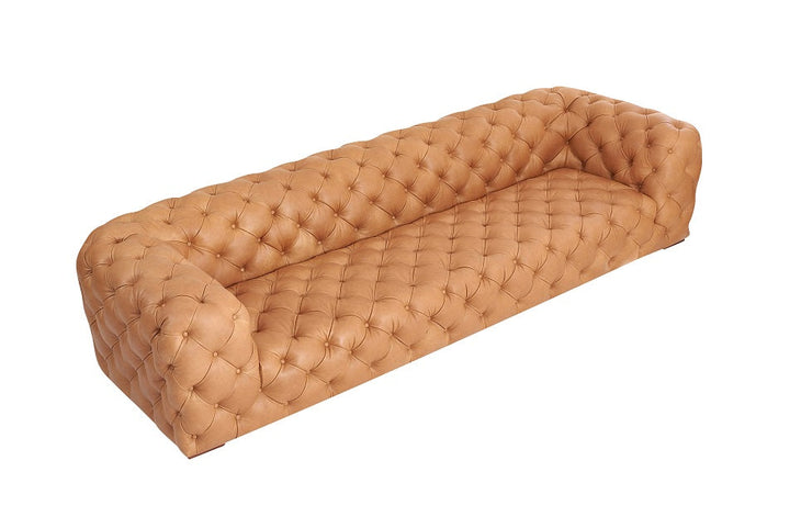 Divani Casa Dexter Transitional Camel Tufted Sofa - MONAVILLA