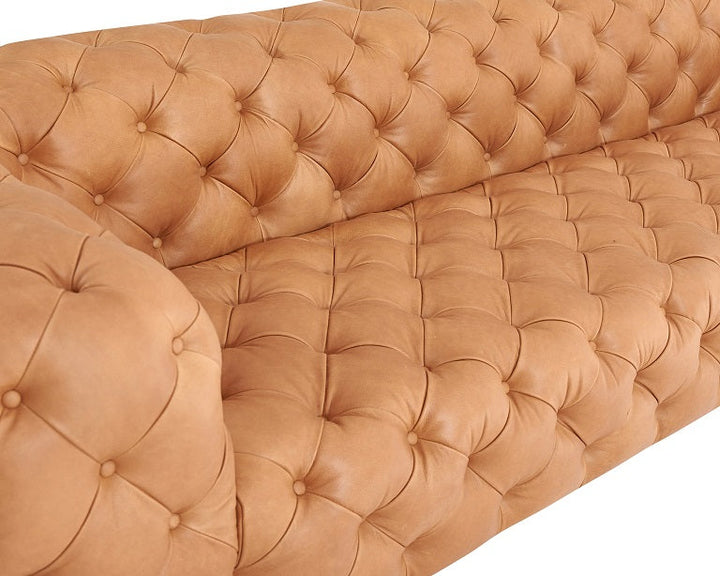 Divani Casa Dexter Transitional Camel Tufted Sofa - MONAVILLA