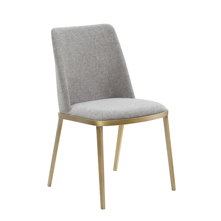 Modrest Brent Contemporary Light Grey Fabric & Brass Dining Chair (Set of 2) - MONAVILLA