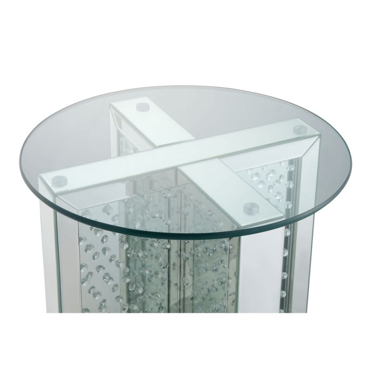 ACME Nysa Mirrored & Faux Crystals End Table Model 80217 - MONAVILLA