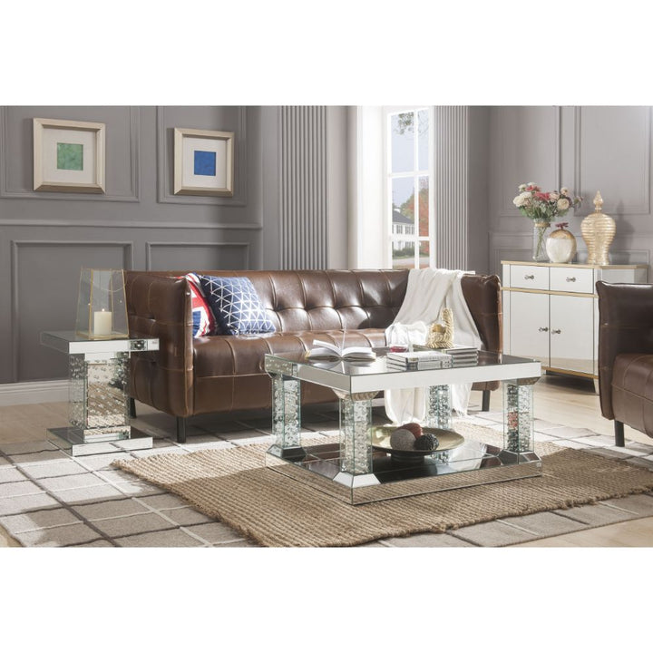 ACME Nysa Mirrored & Faux Crystals End Table Model 80284 - MONAVILLA