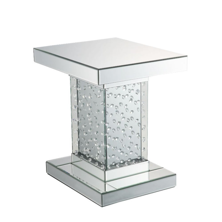 ACME Nysa Mirrored & Faux Crystals End Table Model 80284 - MONAVILLA
