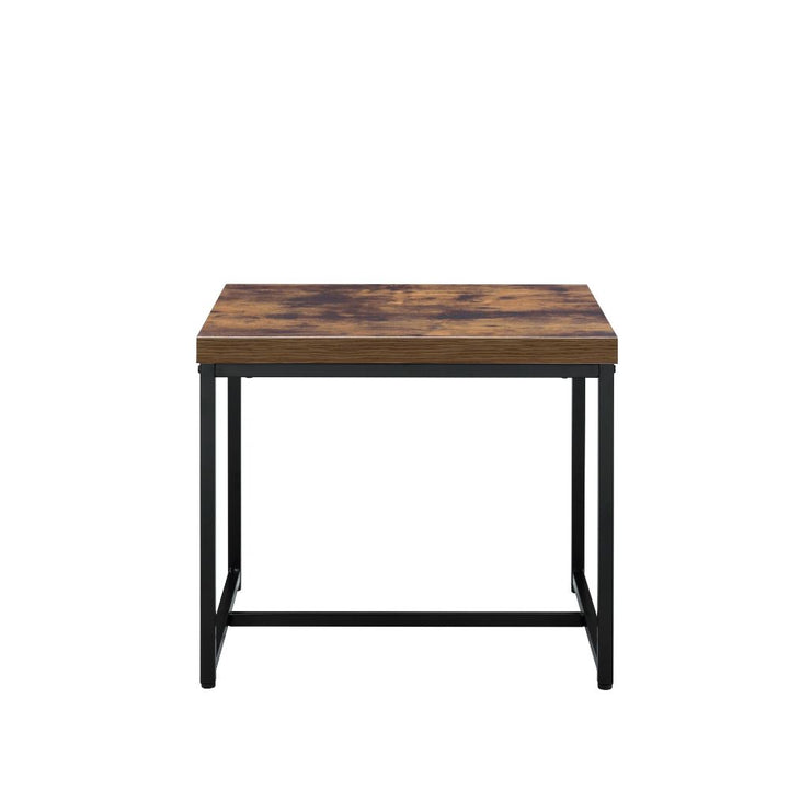 ACME Bob Weathered Oak & Black End Table Model 80617 - MONAVILLA