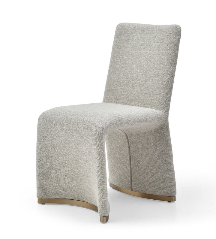 Modrest Kenda Contemporary Grey and Brushed Gold Dining Chair (Set of 2) - MONAVILLA