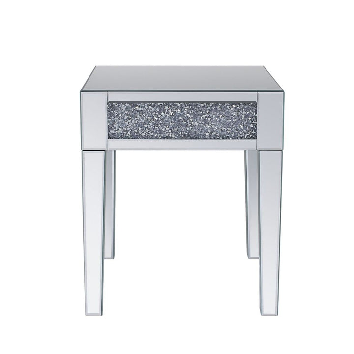 ACME Noralie Mirrored & Faux Diamonds End Table Model 81417 - MONAVILLA