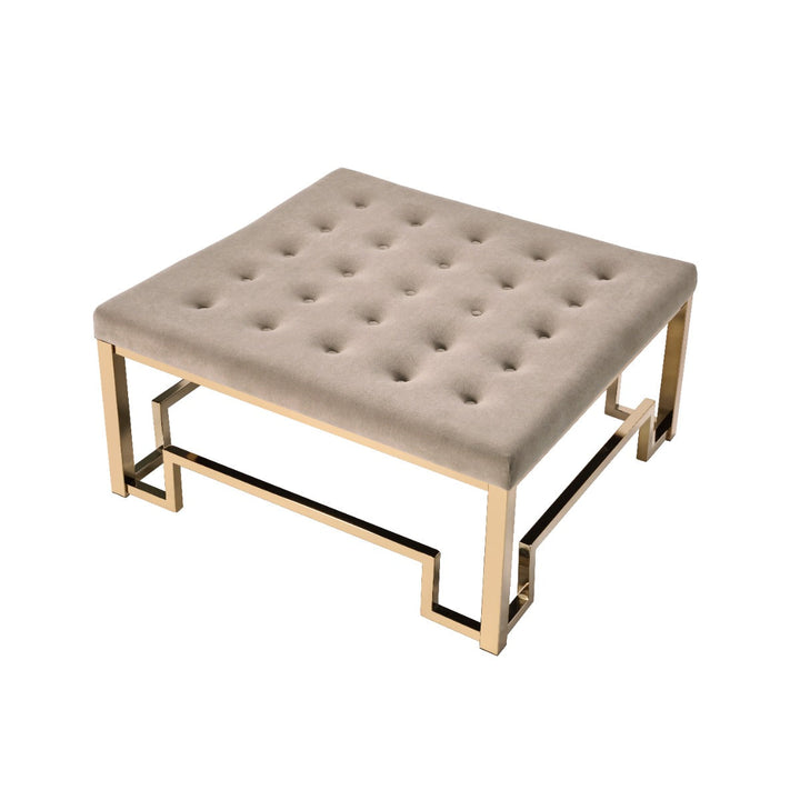 ACME Damien Fabric & Champagne Ottoman Model 81625 - MONAVILLA