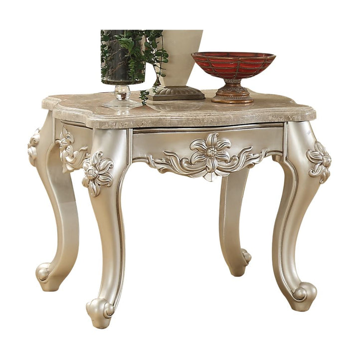ACME Bently Marble & Champagne End Table Model 81667 - MONAVILLA