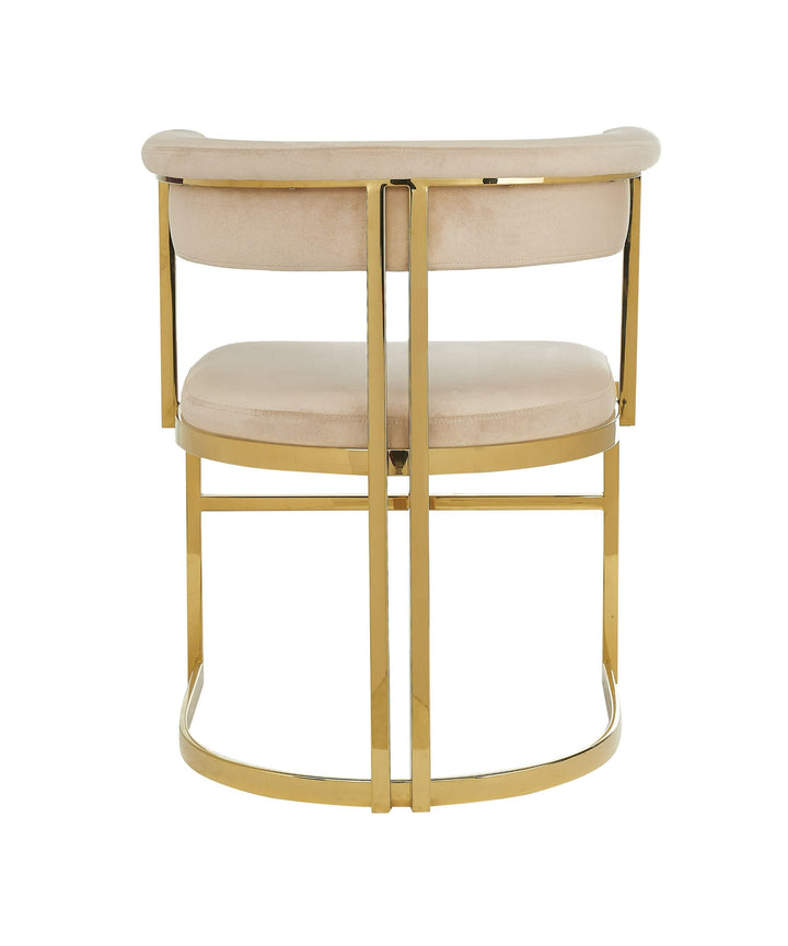 Modrest Munith Modern Beige Velvet Gold Dining Chair - MONAVILLA