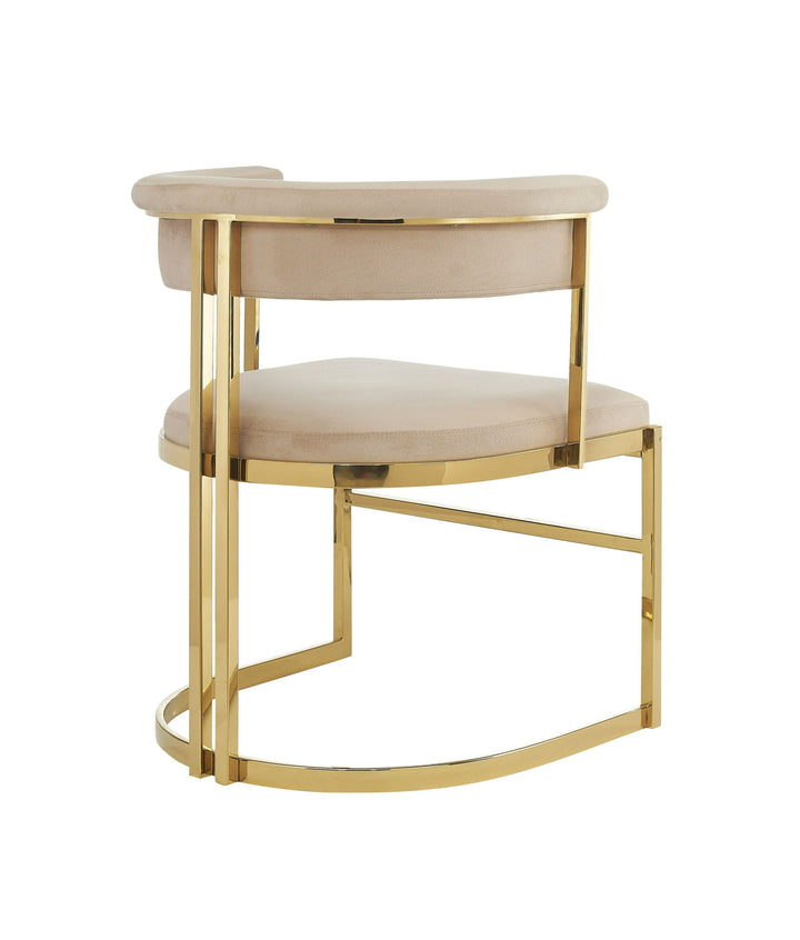 Modrest Munith Modern Beige Velvet Gold Dining Chair - MONAVILLA