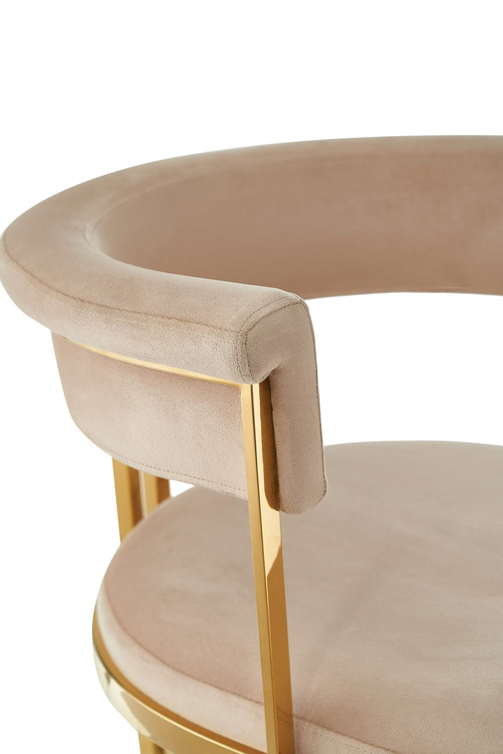 Modrest Munith Modern Beige Velvet Gold Dining Chair - MONAVILLA