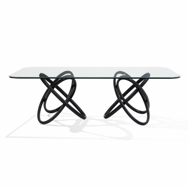 Modrest Mason Modern Glass & Black Ash Dining Table