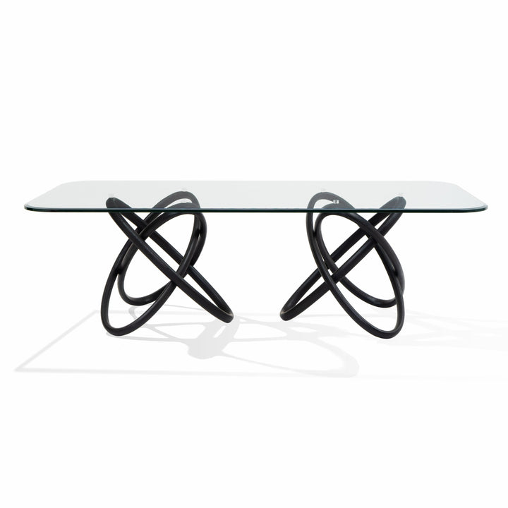 Modrest Mason Modern Glass & Black Ash Dining Table - MONAVILLA