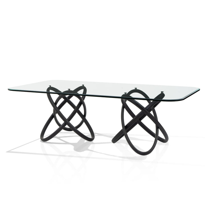 Modrest Mason Modern Glass & Black Ash Dining Table - MONAVILLA