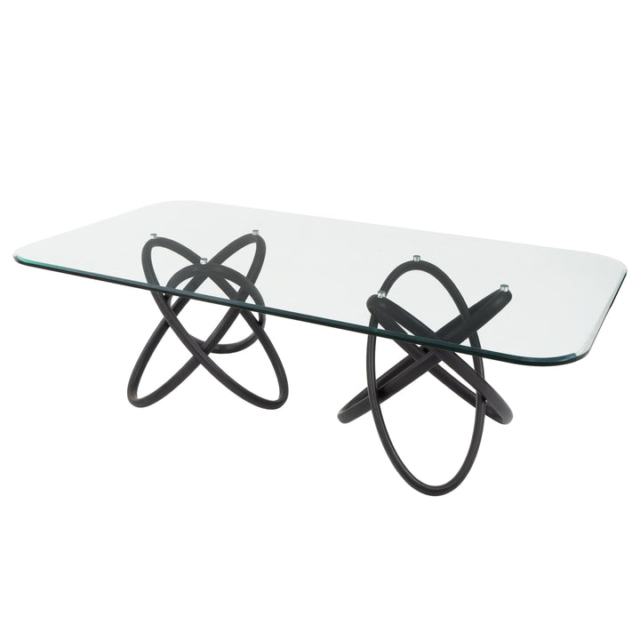 Modrest Mason Modern Glass & Black Ash Dining Table - MONAVILLA