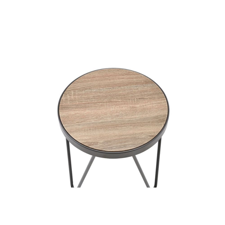 ACME Bage Weathered Gray Oak & Metal End Table Model 81737 - MONAVILLA