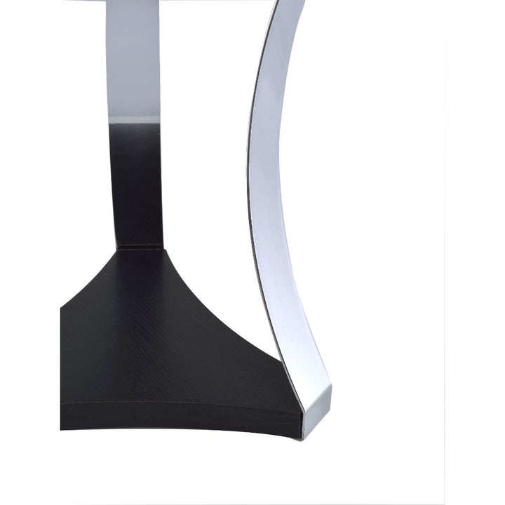 ACME Geiger Chrome & Black Glass End Table Model 81917 - MONAVILLA