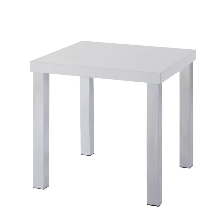 ACME Harta White High Gloss & Chrome End Table Model 82332 - MONAVILLA