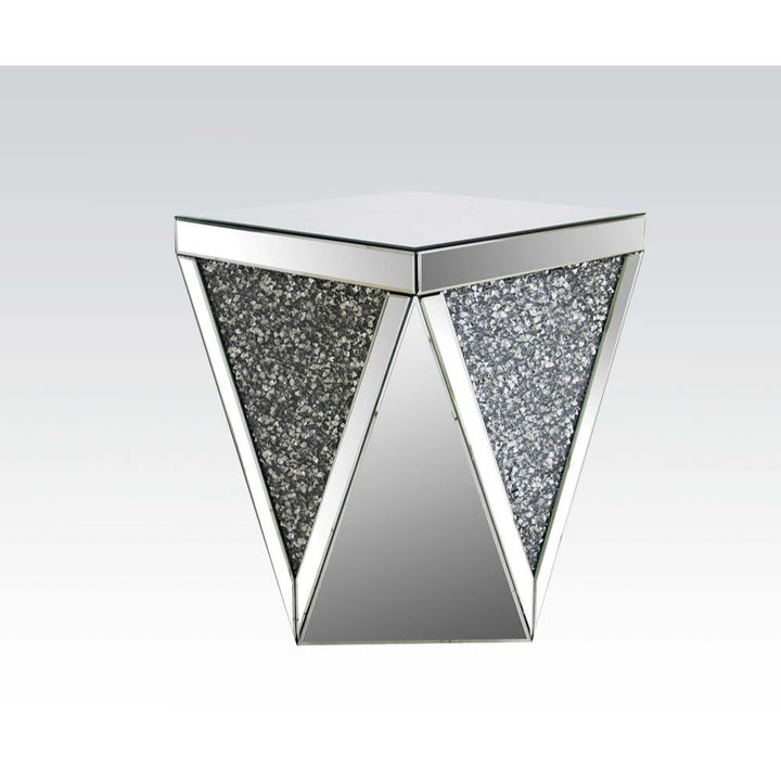 ACME Noralie Mirrored & Faux Diamonds End Table Model 82772 - MONAVILLA