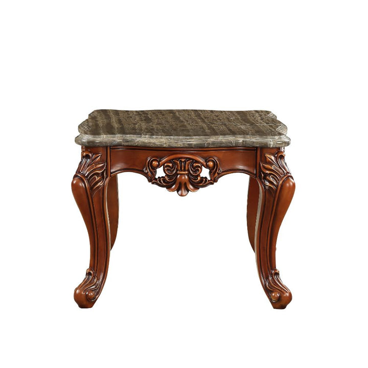 ACME Eustoma Marble & Walnut End Table Model 83067 - MONAVILLA
