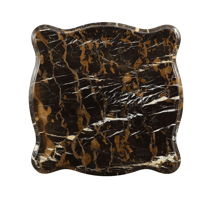 ACME Forsythia Marble & Walnut End Table Model 83072 - MONAVILLA