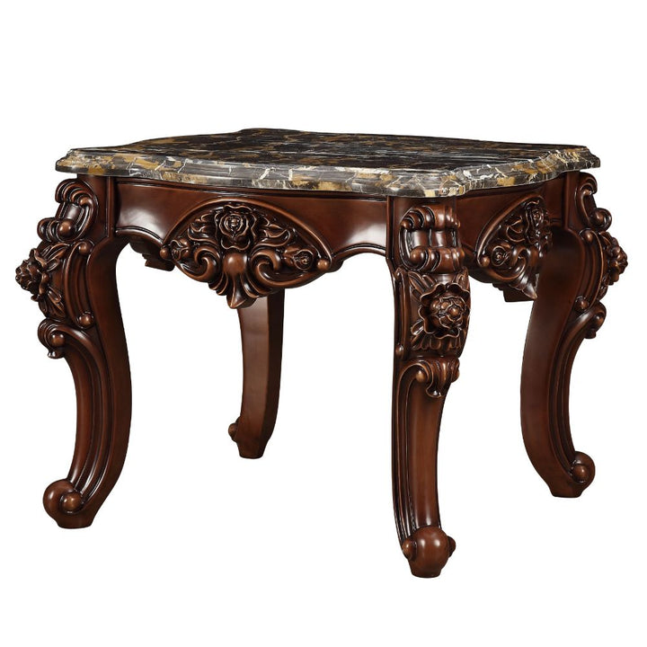ACME Forsythia Marble & Walnut End Table Model 83072 - MONAVILLA