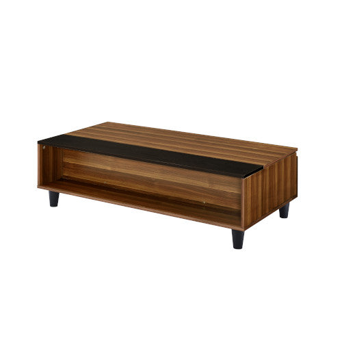 ACME Avala Walnut & Black Coffee Table Model 83140 - MONAVILLA