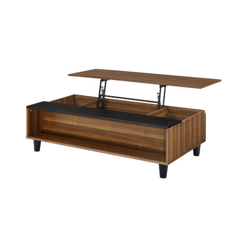 ACME Avala Walnut & Black Coffee Table Model 83140 - MONAVILLA