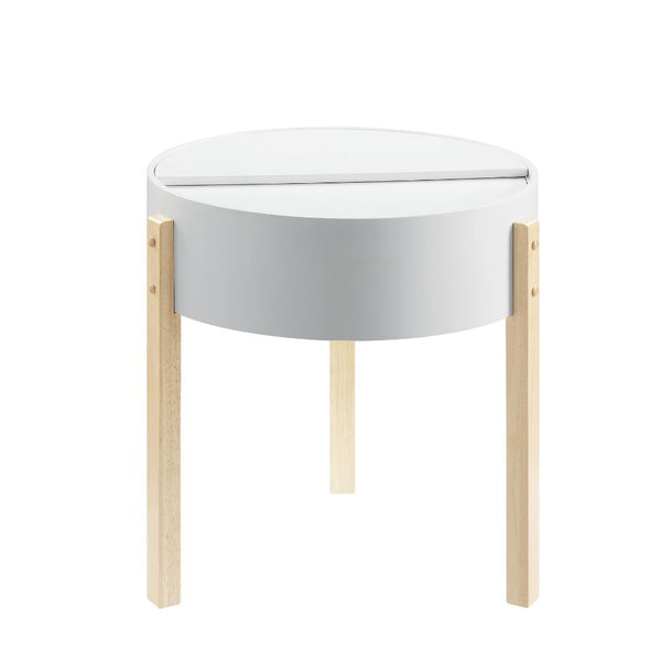 ACME Bodfish White & Natural End Table Model 83217 - MONAVILLA