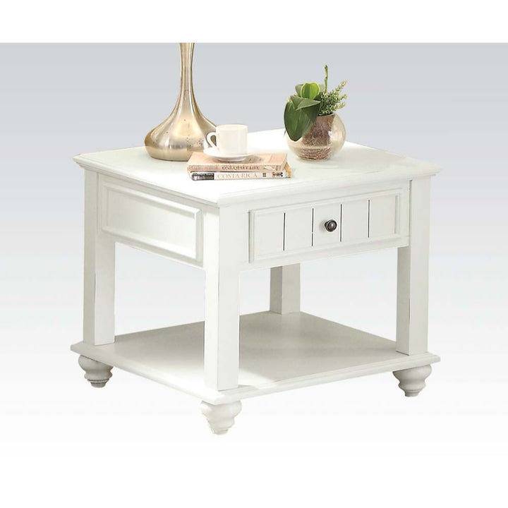 ACME Natesa White Washed End Table Model 83327 - MONAVILLA