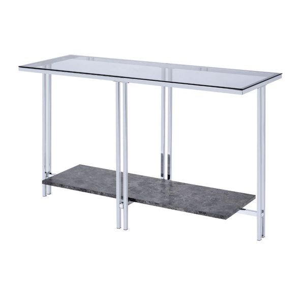 ACME Liddell Chrome & Glass Accent Table Model 83929 - MONAVILLA