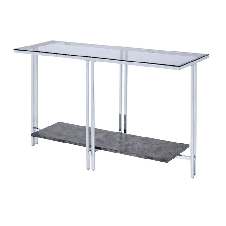 ACME Liddell Chrome & Glass Accent Table Model 83929 - MONAVILLA