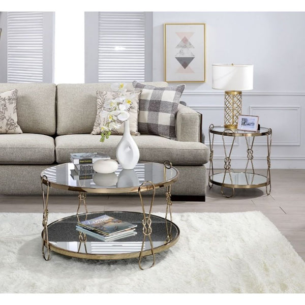 ACME Zekera Champagne & Mirrored Coffee Table Model 83940 - MONAVILLA