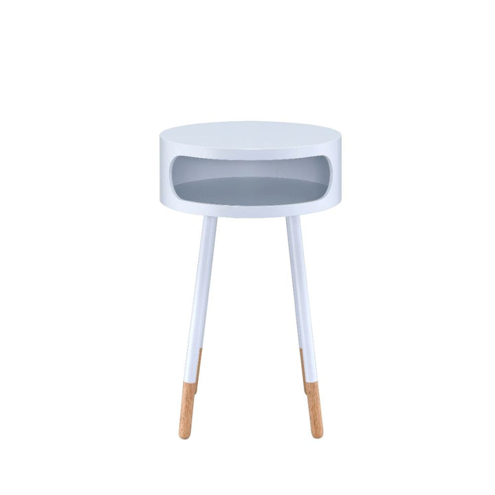 ACME Sonria White & Natural End Table Model 84445 - MONAVILLA