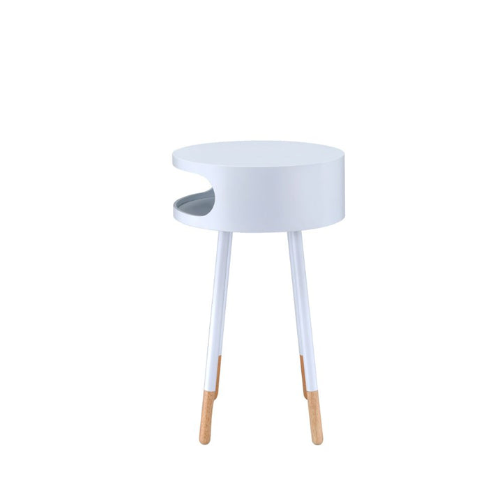 ACME Sonria White & Natural End Table Model 84445 - MONAVILLA