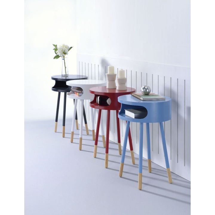 ACME Sonria White & Natural End Table Model 84445 - MONAVILLA