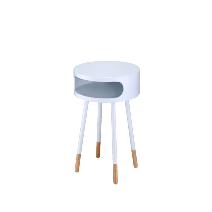 ACME Sonria White & Natural End Table Model 84445 - MONAVILLA